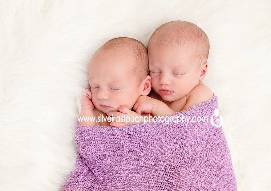Wanaque NJ twin Newborn Photography of sleeping twins on fur rug