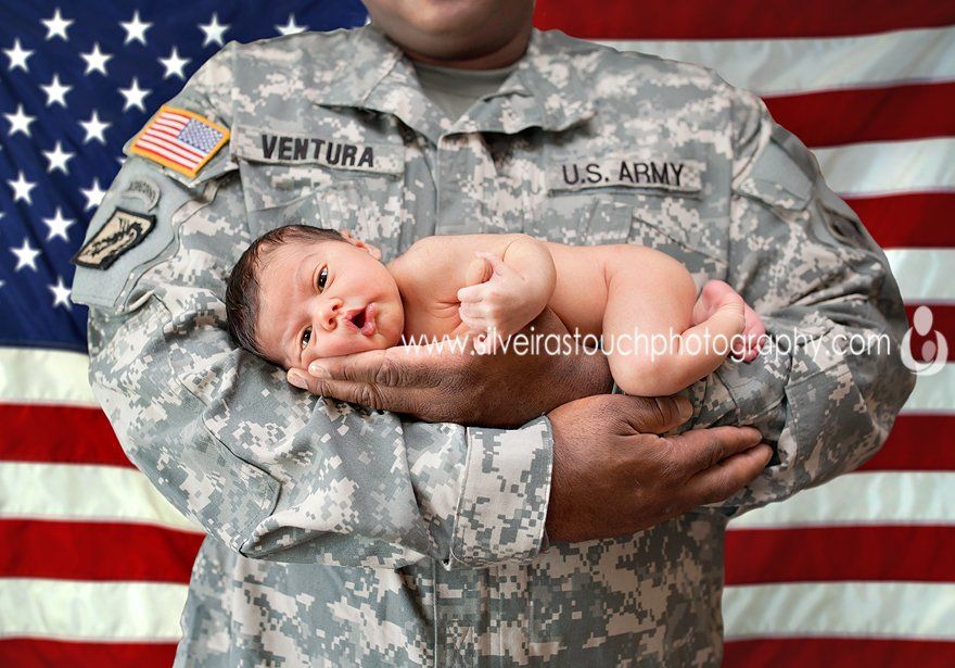 Clifton NJ Newborn photography of army dad holding his newborn boy