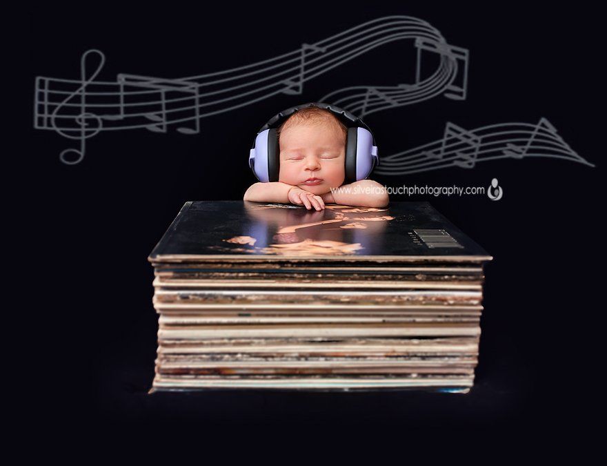Photo of baby with headphone