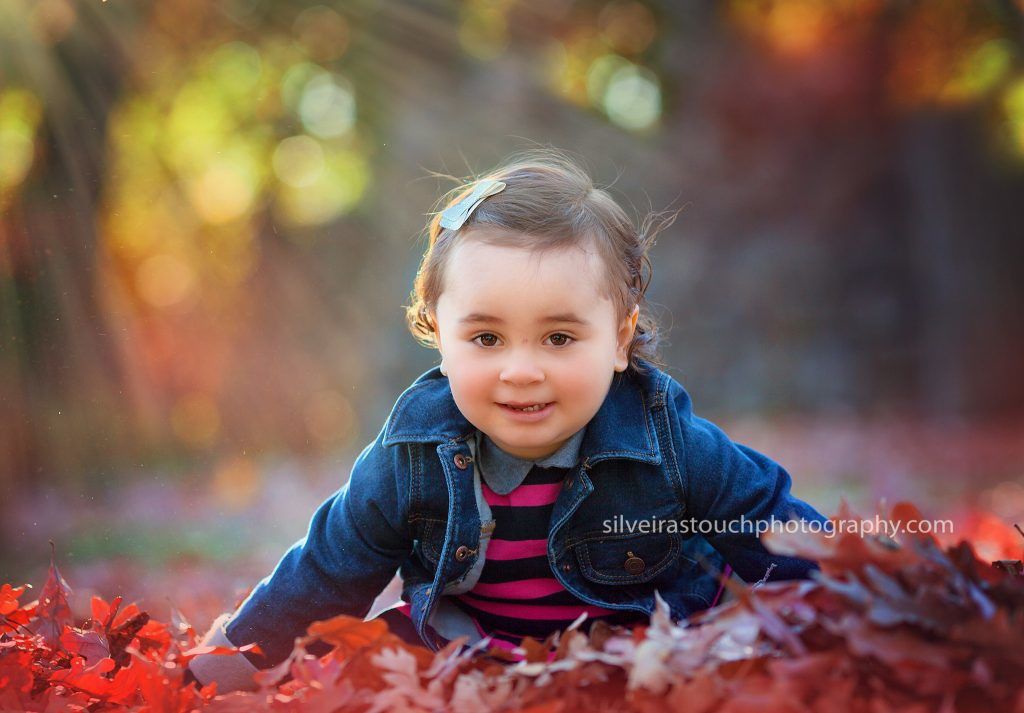 outdoor fall photo smiling baby