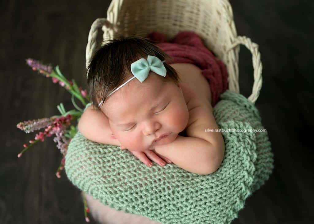 Flanders NJ Newborn Photography baby in basket