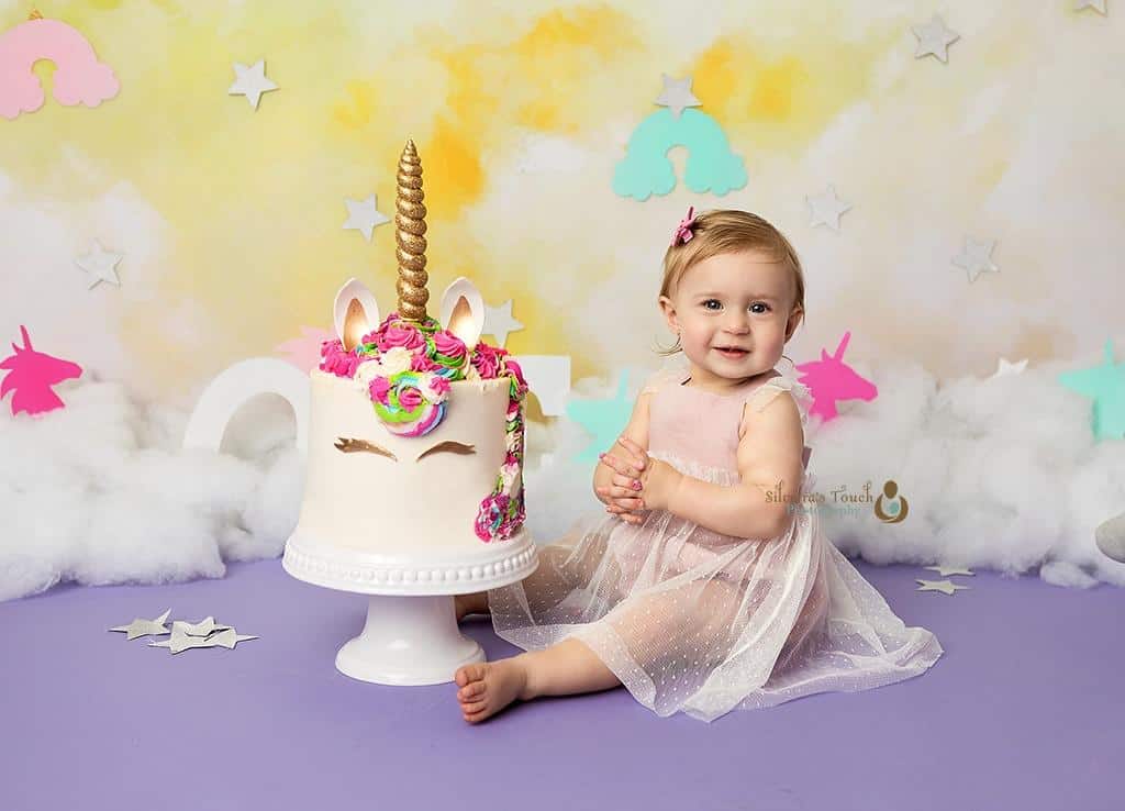 nj baby photoshoot baby and birthday cake