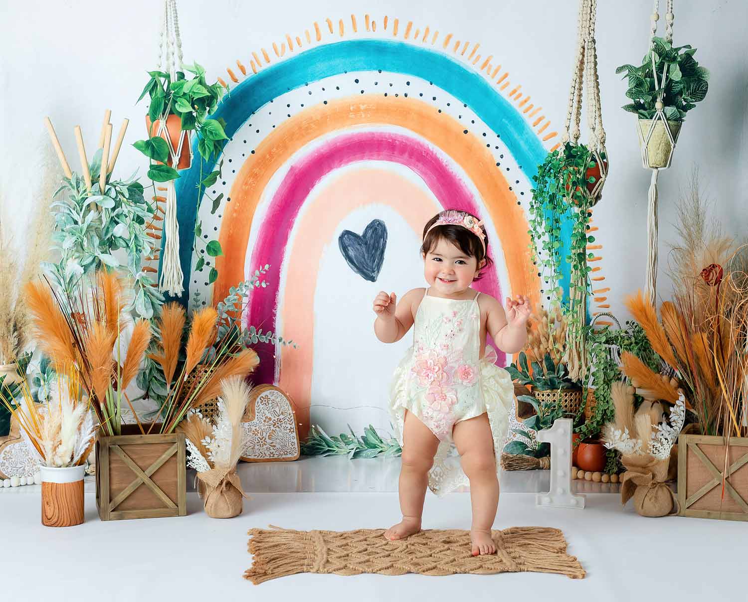 nj cake smash boho photography