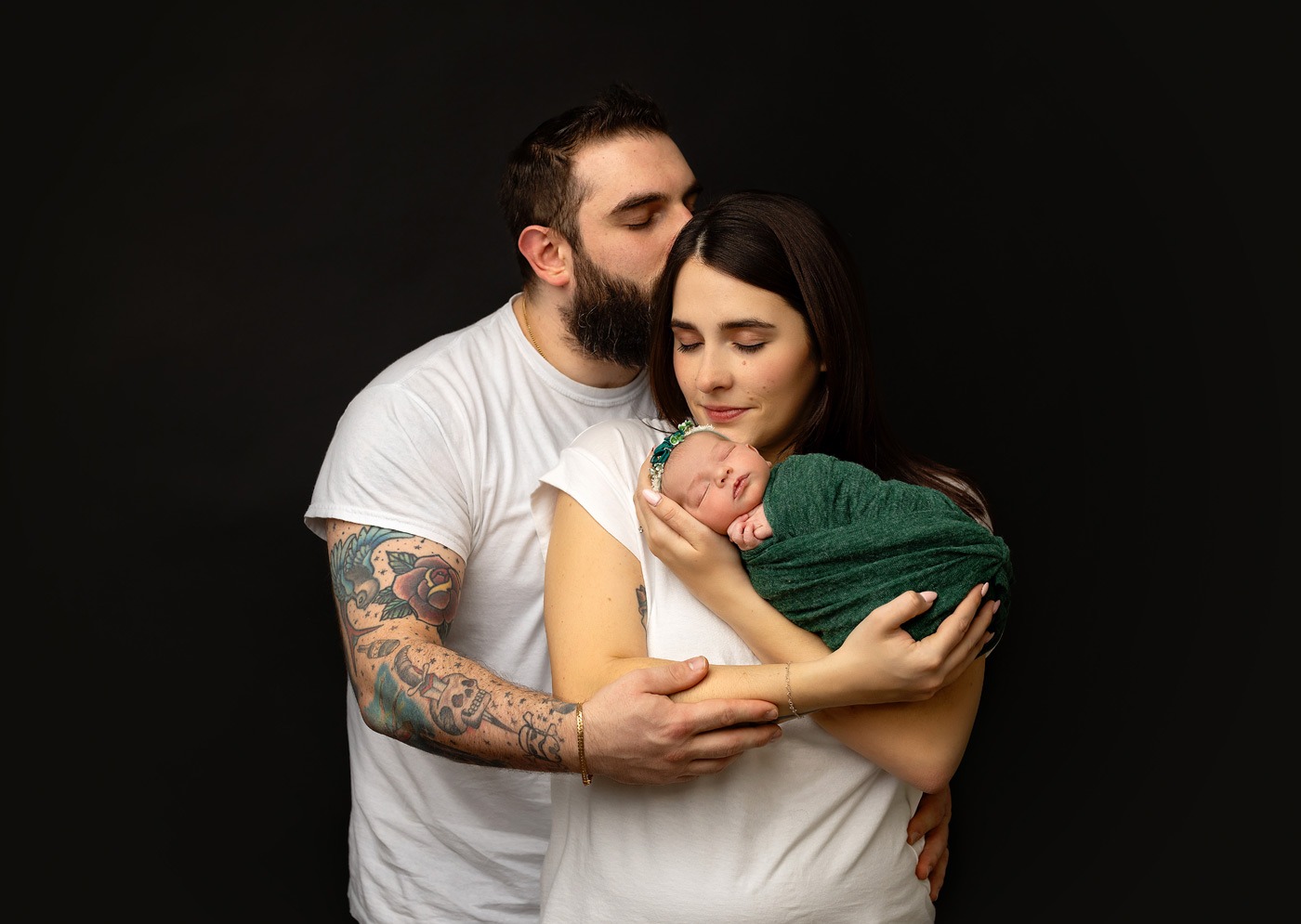 Parents and baby picture in studio