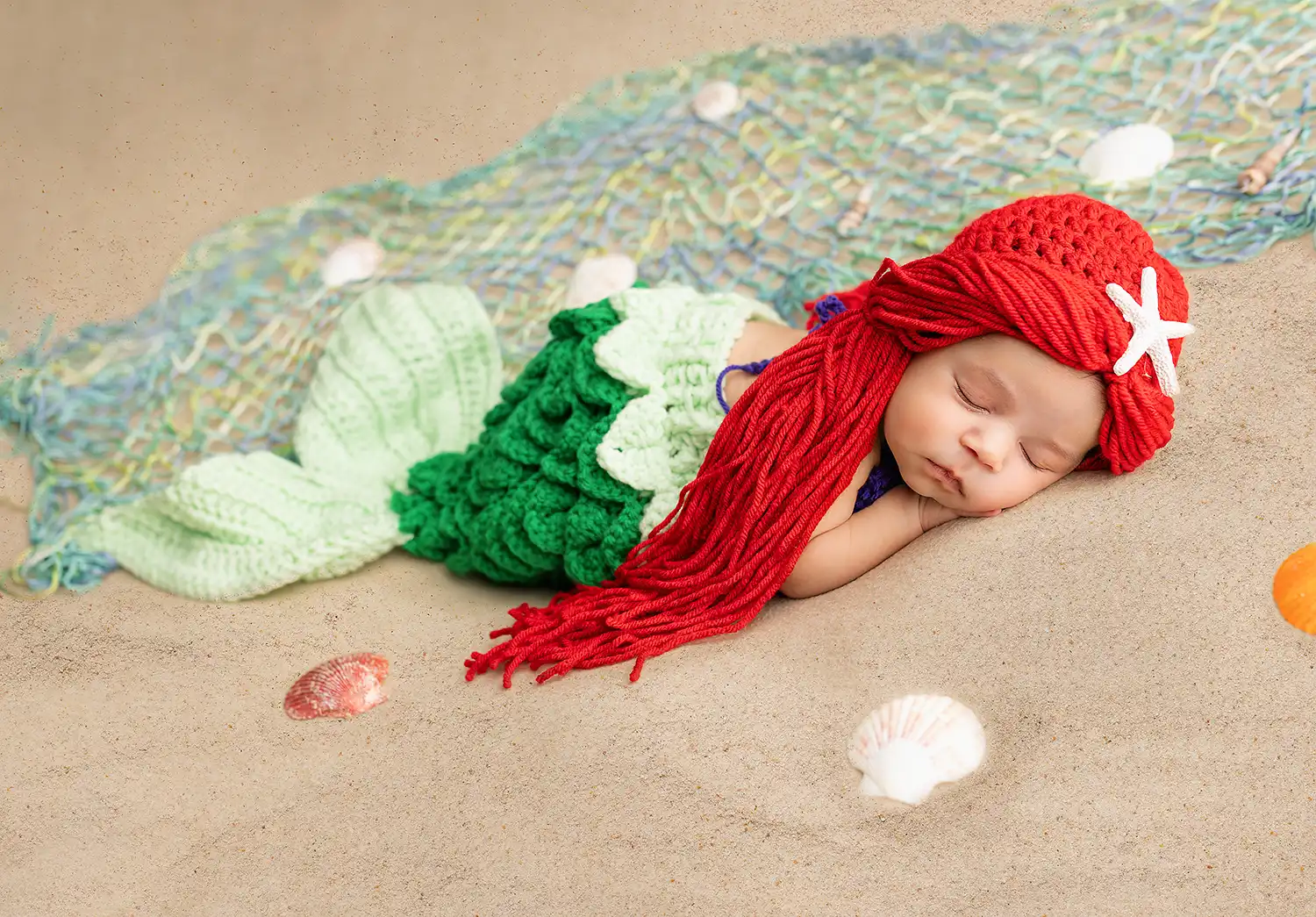 little mermaid newborn photoshoot