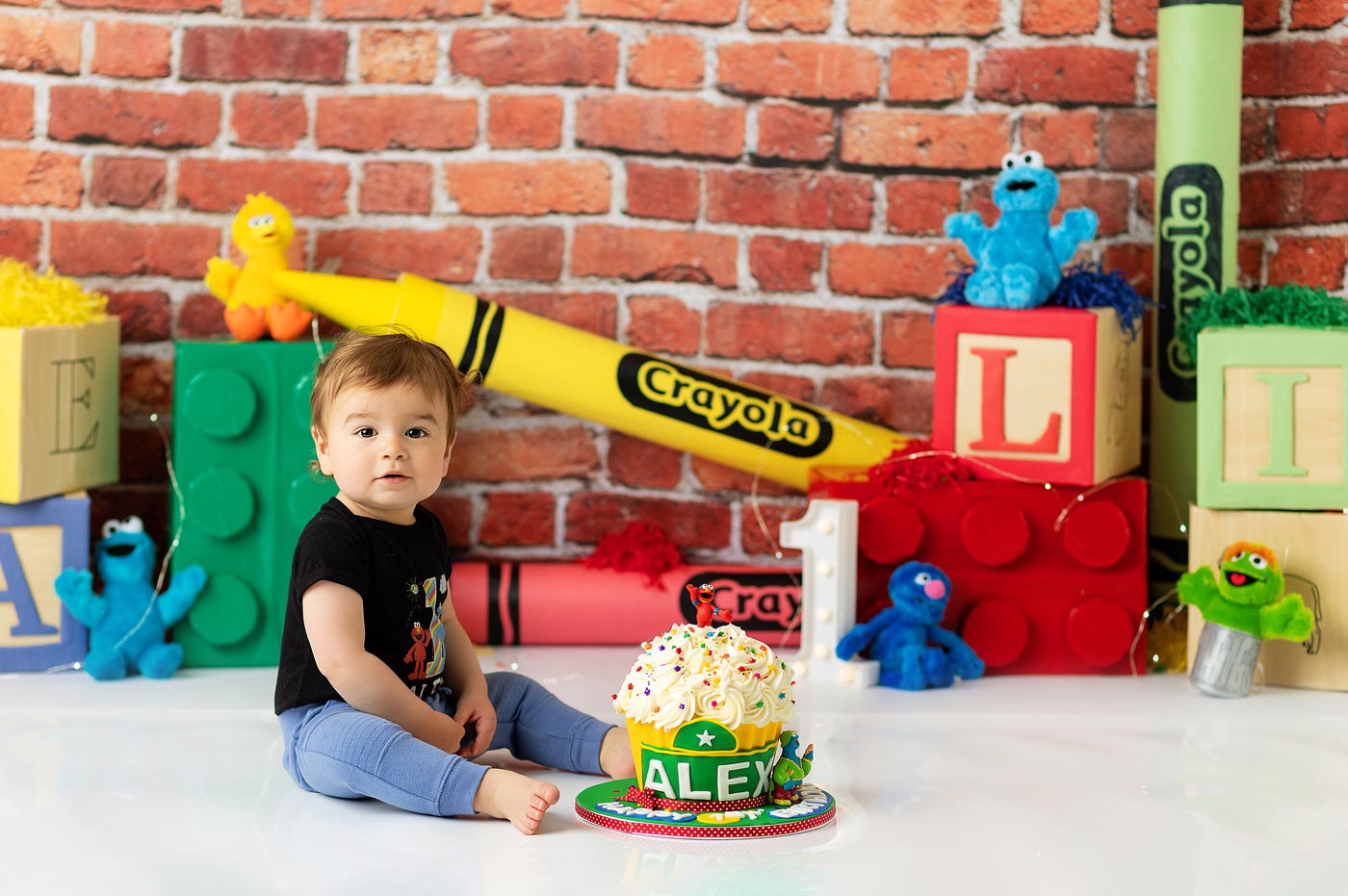 Sesame Street theme cake smash