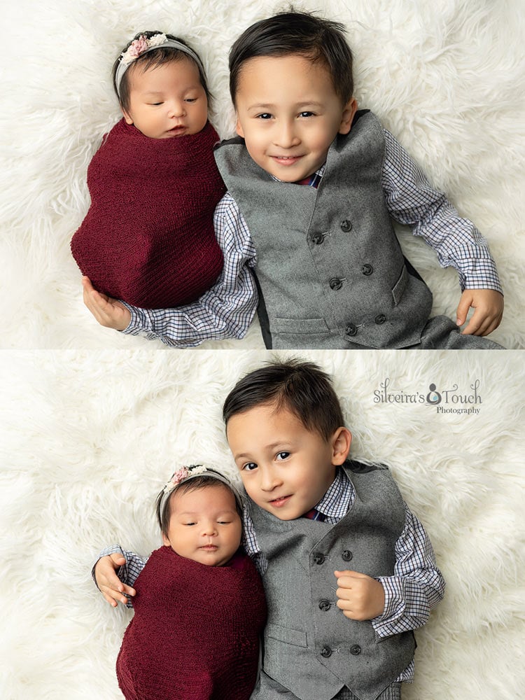 Sibling photo shoot in studio NJ